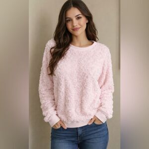 Soft Pink PLUSH Long Sleeve Top L